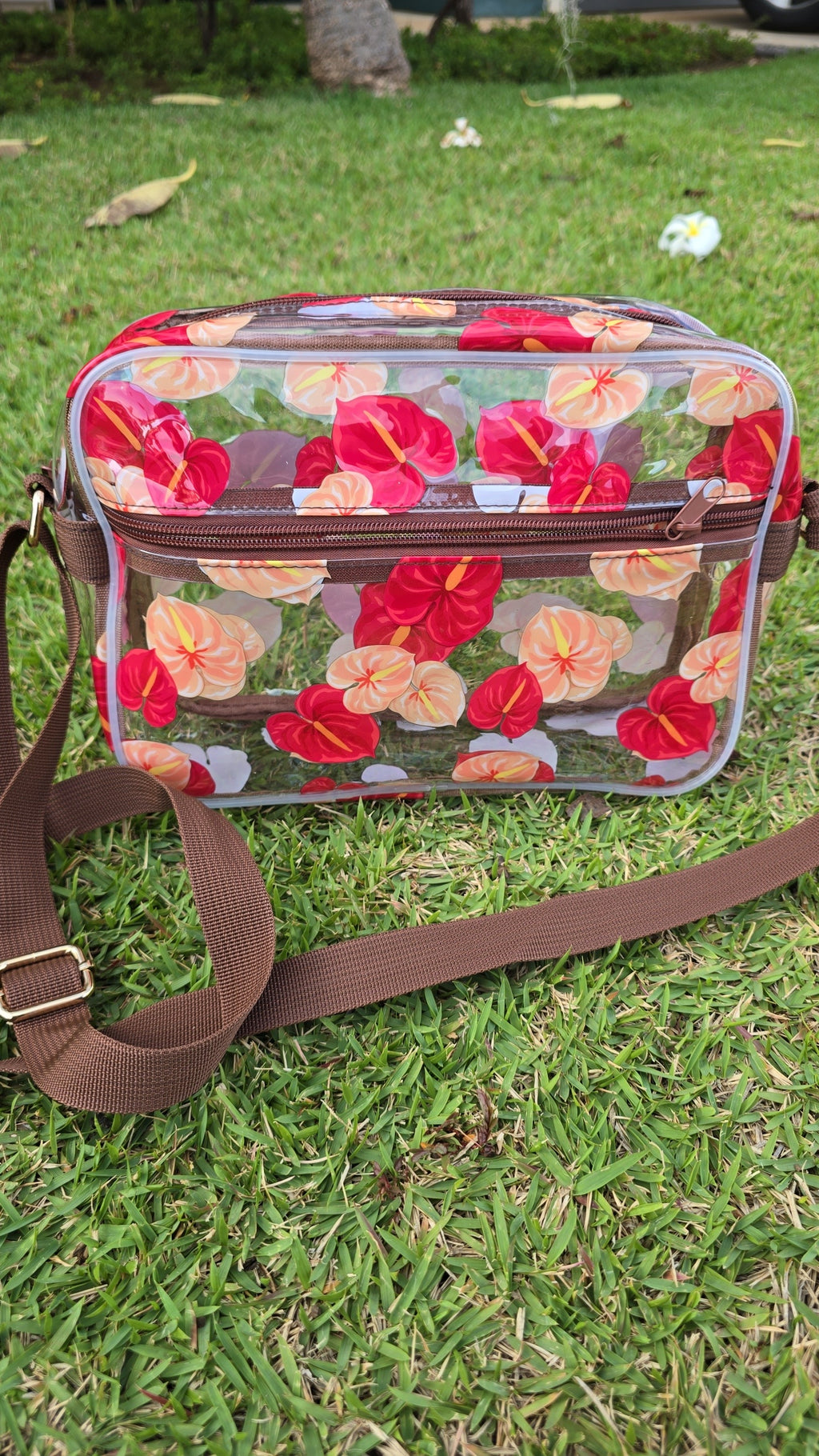 Truffle Bloom Clear Crossbody Bag