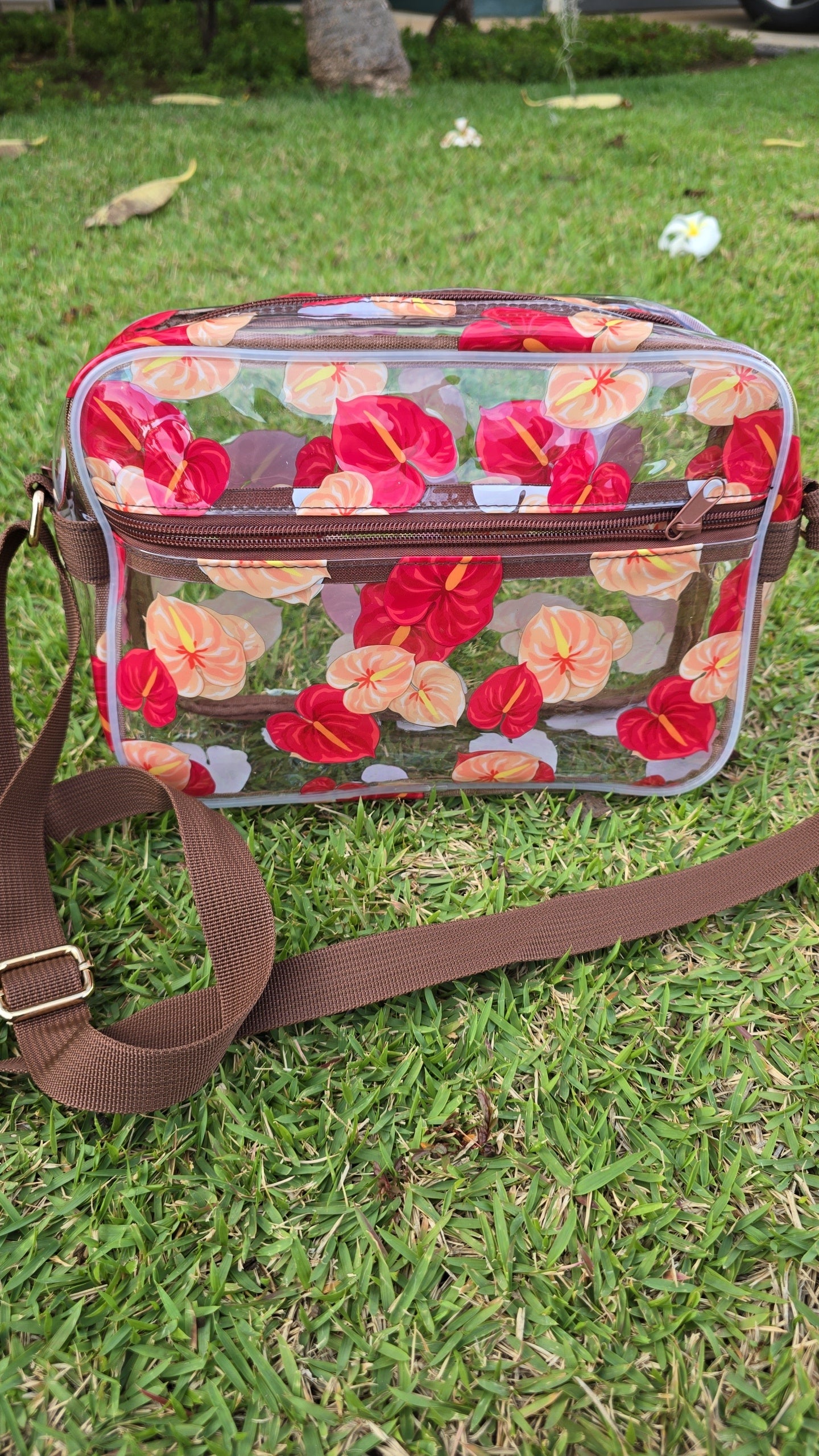 Truffle Bloom Clear Crossbody Bag