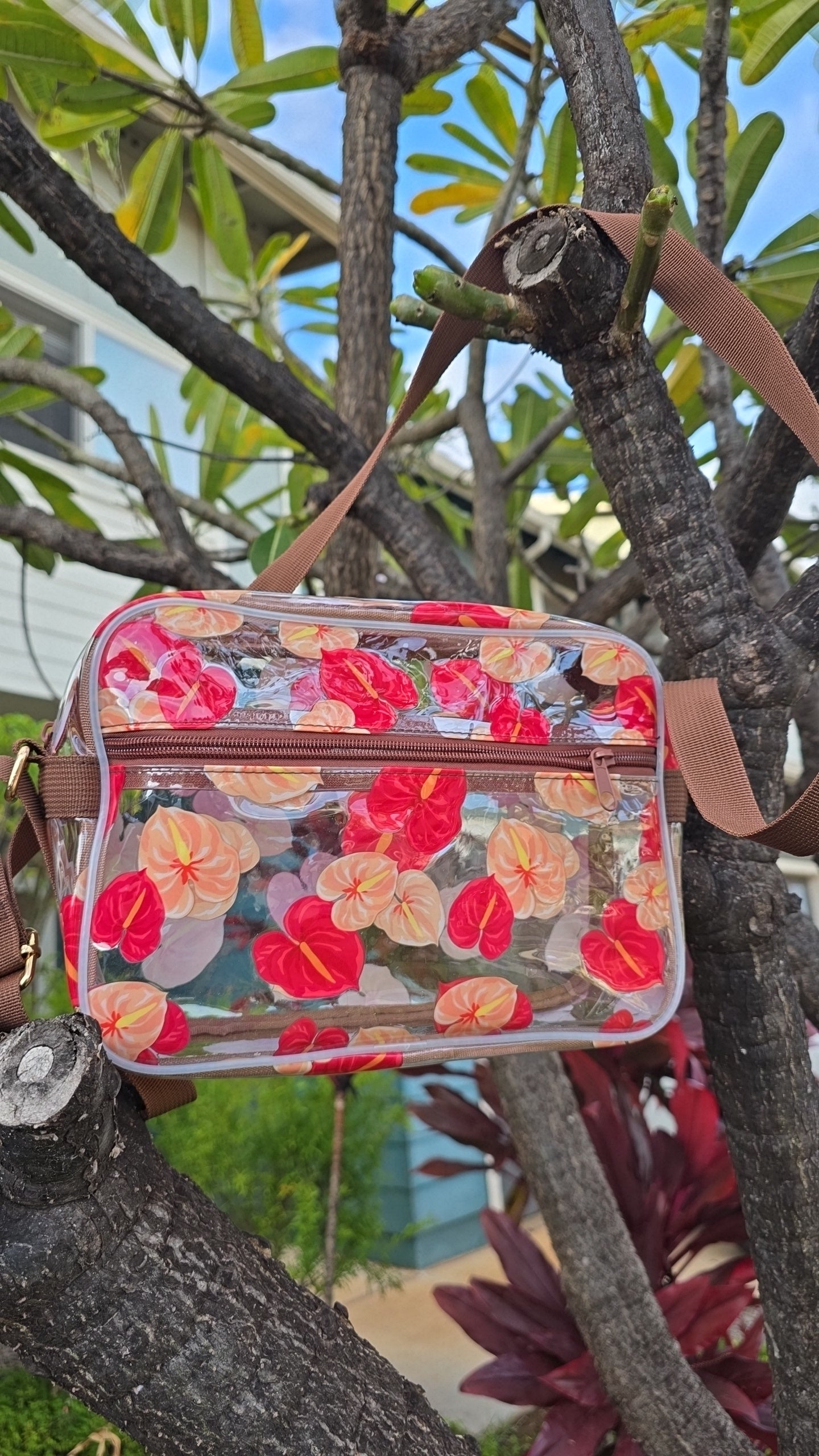 Truffle Bloom Clear Crossbody Bag